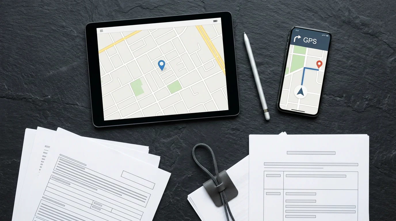 Digital legal tools with map interface and GPS tracking for process serving workflows